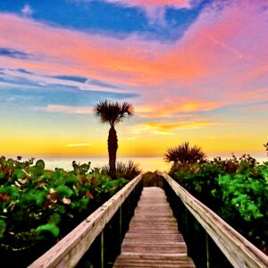 Pastel Sunset on the Boardwalk